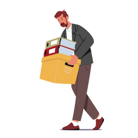 Businessman In Heavy Workload  Illustration