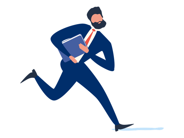 Businessman in hurry  Illustration