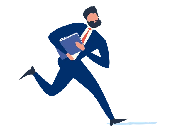 Businessman in hurry  Illustration