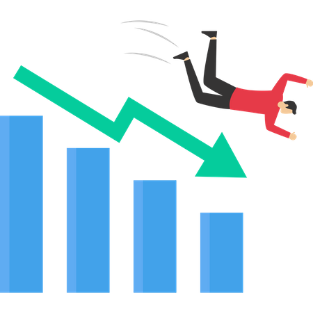 Businessman In Loss  Illustration