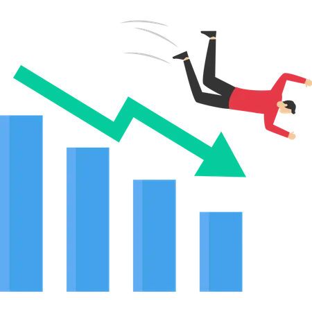 Businessman In Loss  Illustration