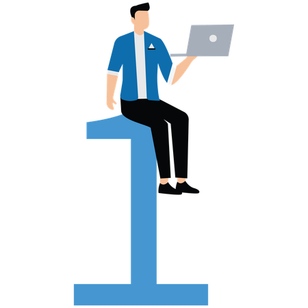 Businessman in number one  Illustration