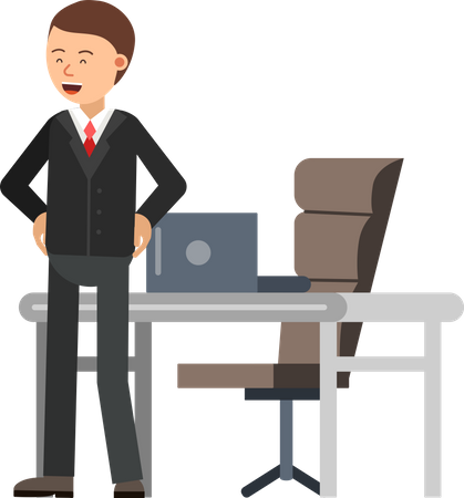 Businessman in office Illustration