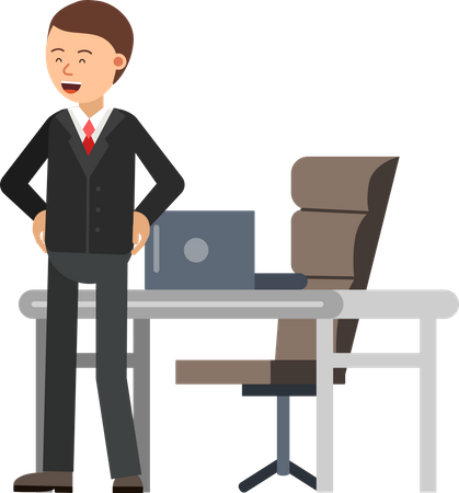 Businessman in office  Illustration