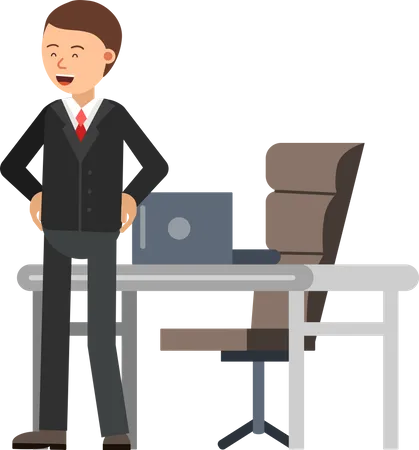 Businessman in office  Illustration