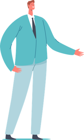 Businessman in office outfit Illustration