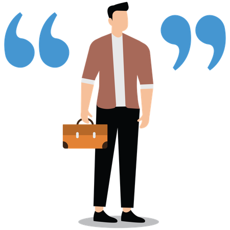 Businessman in quotation marks  Illustration