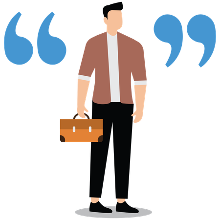 Businessman in quotation marks  Illustration