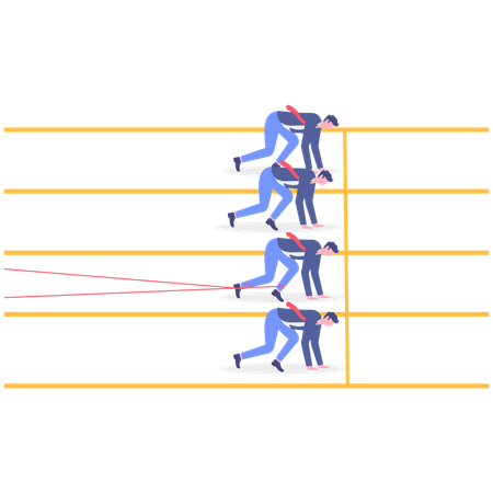 レース競争に参加するビジネスマン  イラスト