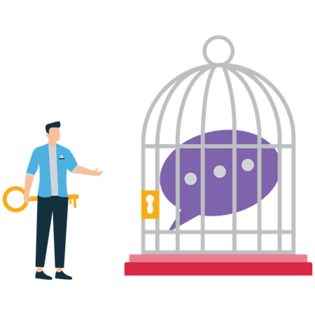 Businessman in Speech bubble  Illustration