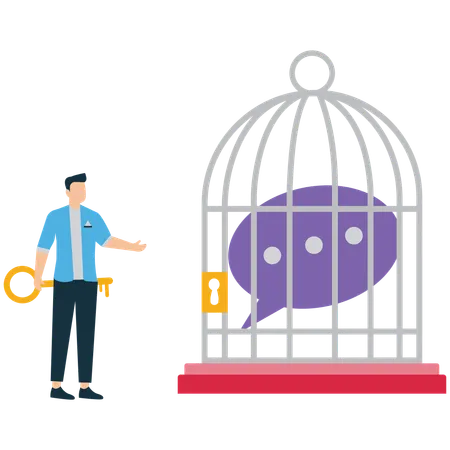 Businessman in Speech bubble  Illustration