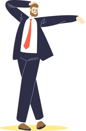 Businessman in suit dancing Illustration