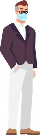 Businessman in surgical mask  Illustration