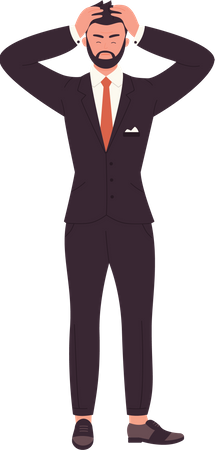 Businessman in tension  Illustration