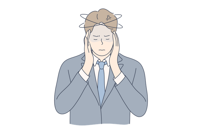 Businessman in tension  Illustration