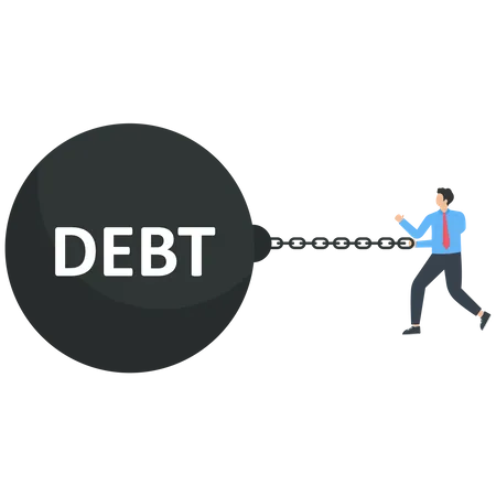 Businessman in the Debt  Illustration