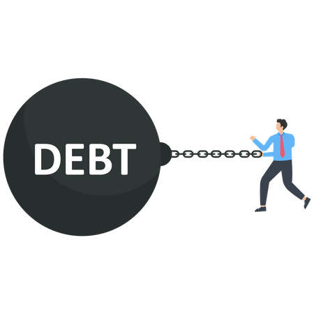 Businessman in the Debt  Illustration