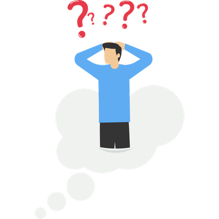 Businessman in trouble losing memory  Illustration