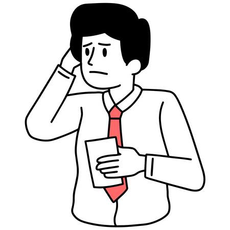 Businessman in worry  Illustration