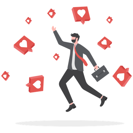 Businessman  Increase social media followers  Illustration