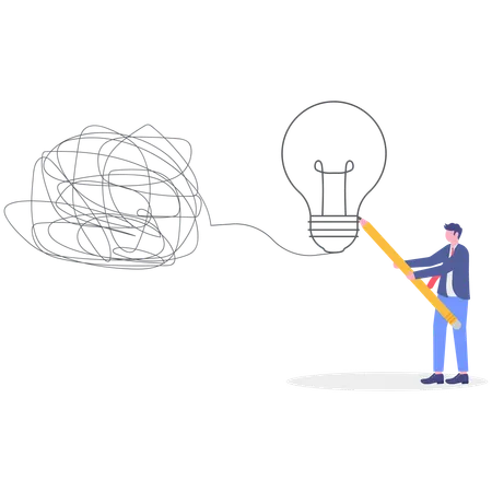 Businessman increasing business skills  Illustration