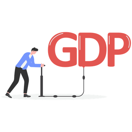 Businessman increasing gdp income  Illustration