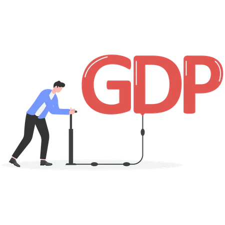 Businessman increasing gdp income  Illustration