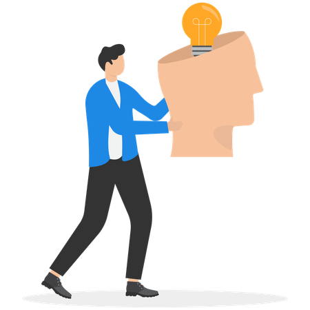 Businessman increasing idea skills  Illustration