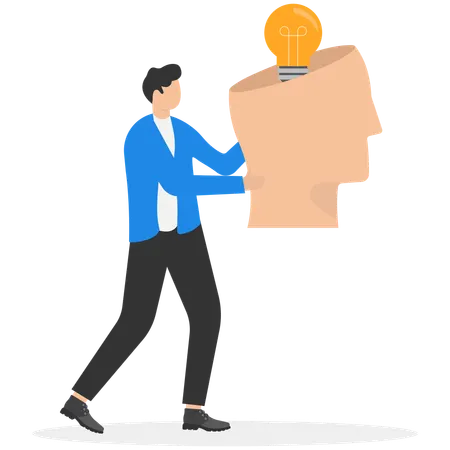 Businessman increasing idea skills  Illustration
