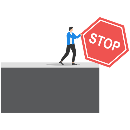 Businessman indicating stop sign  Illustration