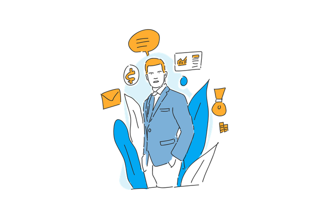 Businessman infographic business element  Illustration
