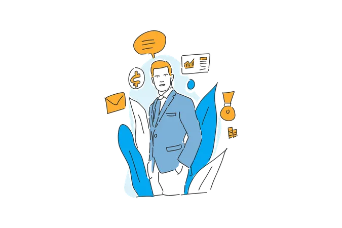 Businessman infographic business element  Illustration
