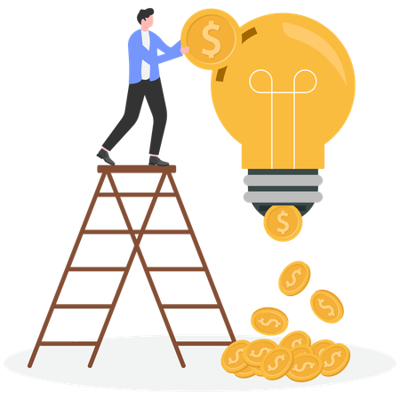 Businessman Invest in R&D  Illustration