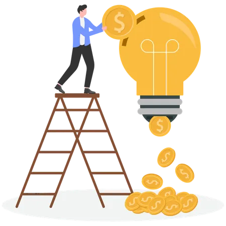 Businessman Invest in R&D  Illustration