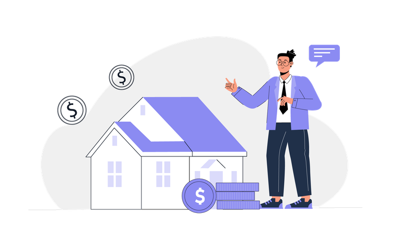 Businessman invest money in property  Illustration