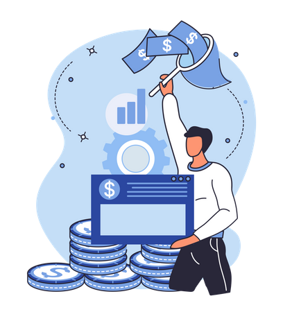 Businessman investing forex trading  Illustration