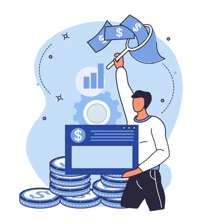 Businessman investing forex trading  Illustration