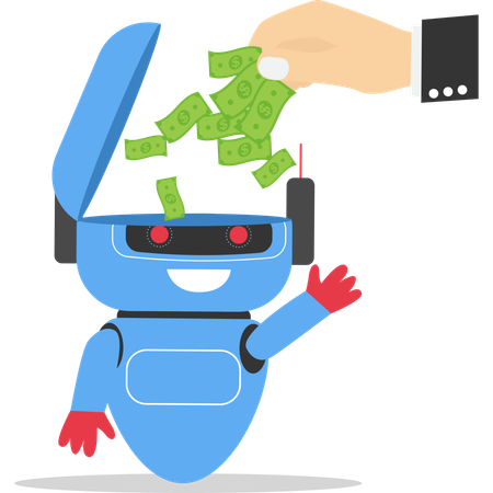 Businessman investing in artificial intelligence  Illustration