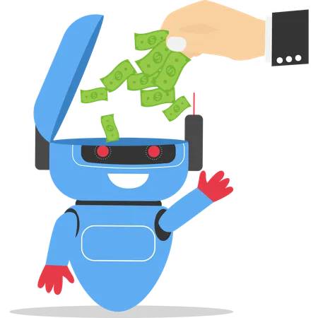Businessman investing in artificial intelligence  Illustration