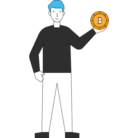 Businessman investing in Bitcoin  Illustration