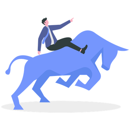 Businessman investing in bull market  Illustration
