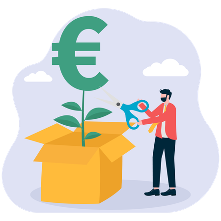 Businessman investing in euro  Illustration