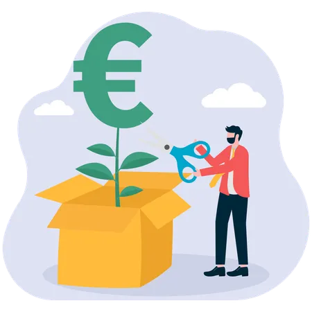 Businessman investing in euro  Illustration
