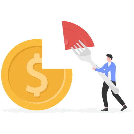 Businessman investing in market share  Illustration