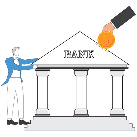Businessman investing in pension fund  Illustration