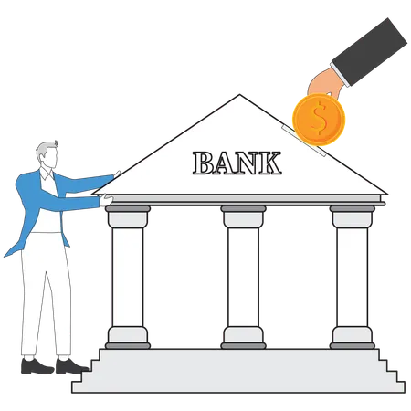 Businessman investing in pension fund  Illustration