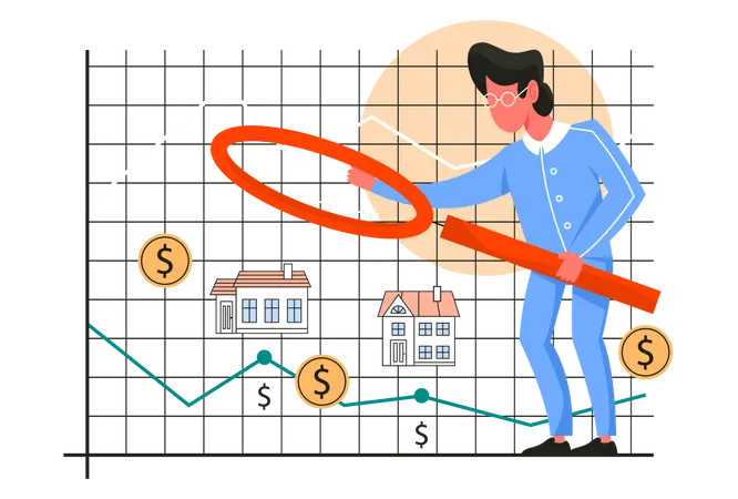 Businessman investing in real estate business Illustration