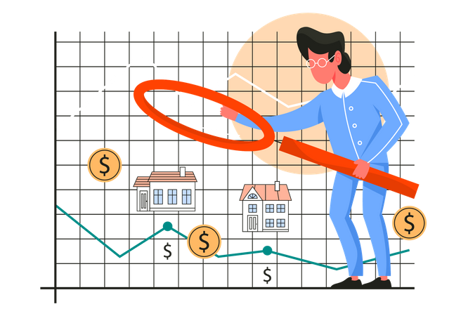 Businessman investing in real estate business  Illustration