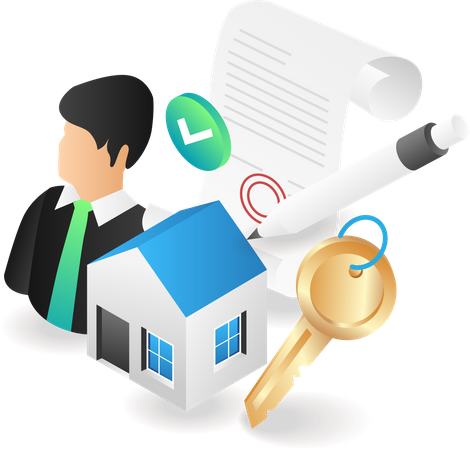 Businessman investing in real estate  Illustration