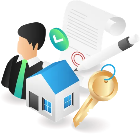 Businessman investing in real estate  Illustration